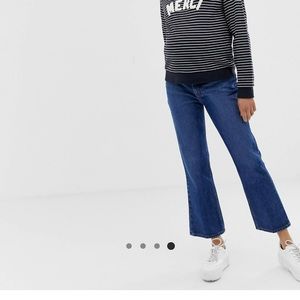 ASOS - kick crop maternity medium rinse jeans, elastic side panels